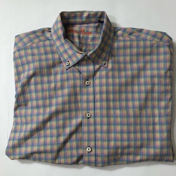 Alan Flusser Pastel Plaid Button Down Size L NWOT - Picture 1 of 8